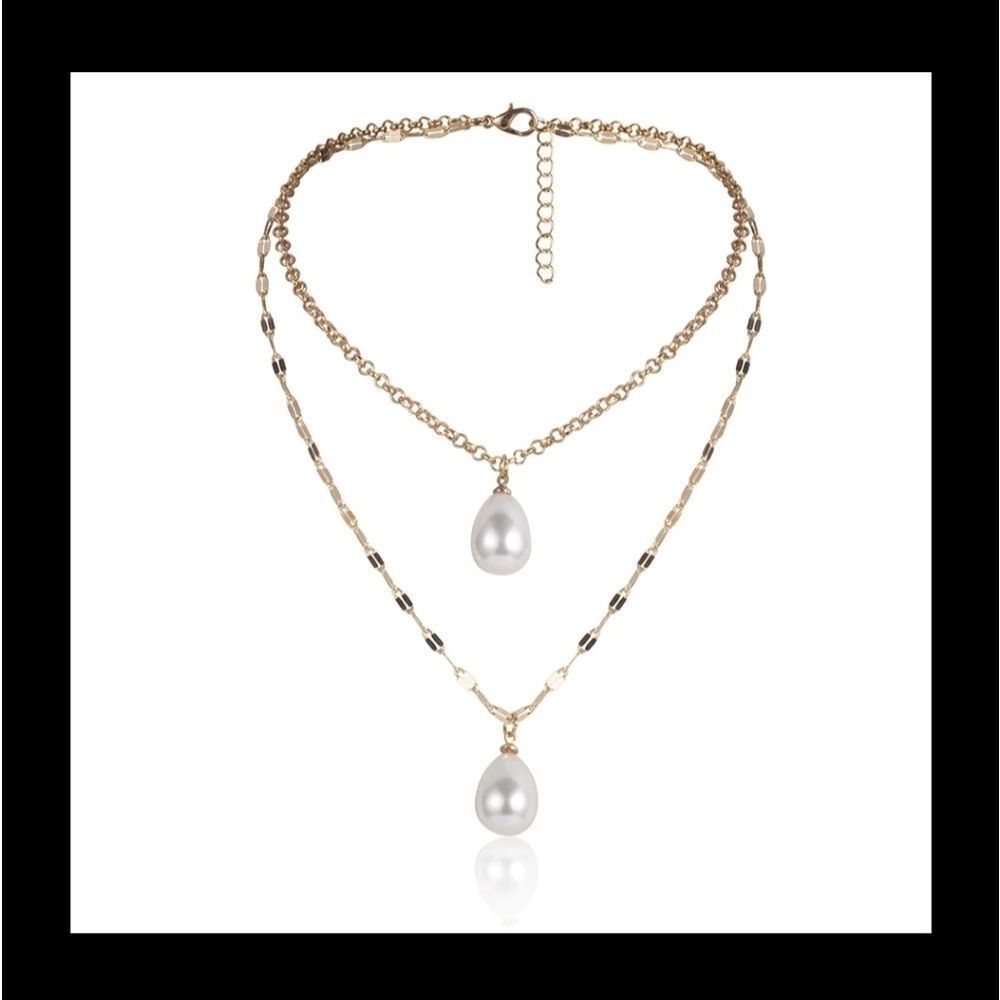 Two Strand Pearl Y Necklace